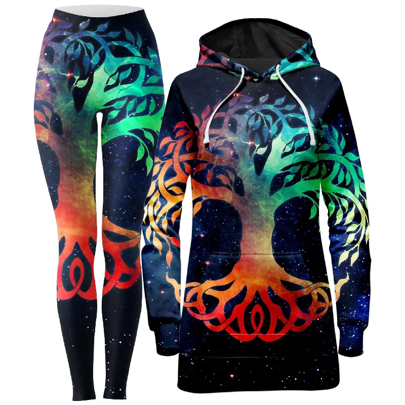 Free Design Tree of Life Hoodie Dress and Leggings Combo