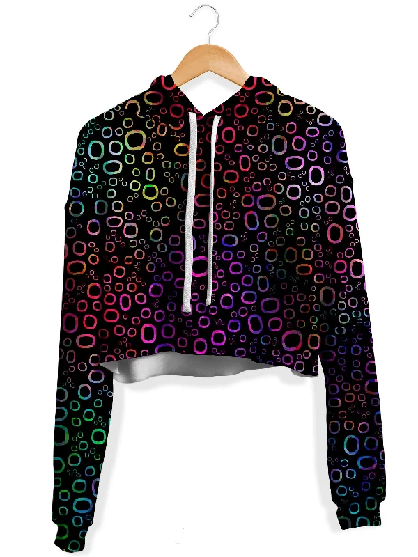 Luxury Fashion Trippy Color Journey Fleece Crop Hoodie