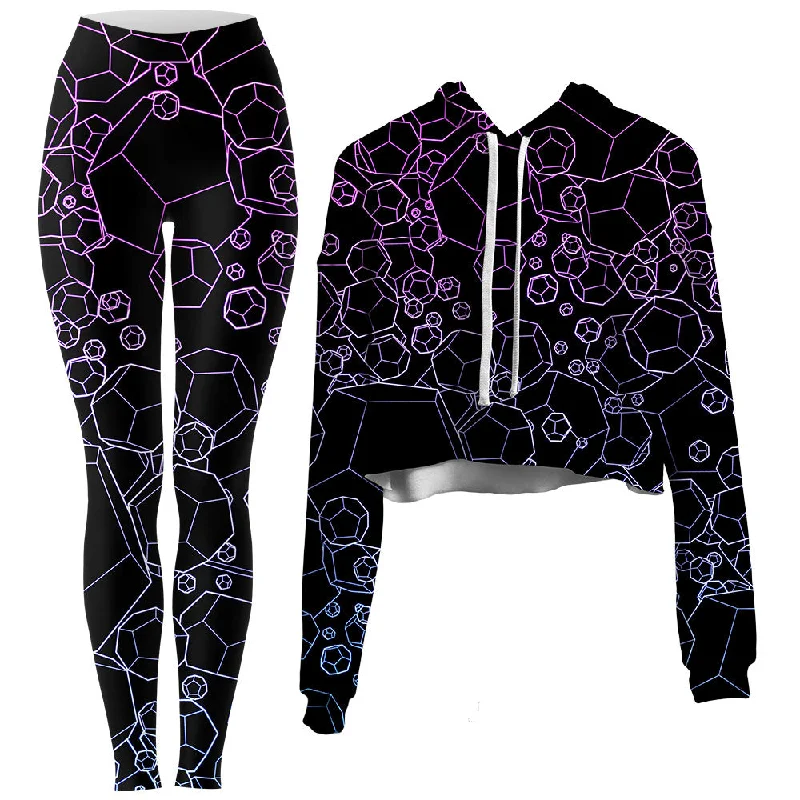 Economic Outlook Dodecahedron Madness Cold Crop Hoodie and Leggings Combo