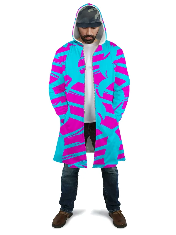 Must-have For Autumn And Winter Pink and Blue Squiggly Rave Checkered Cloak