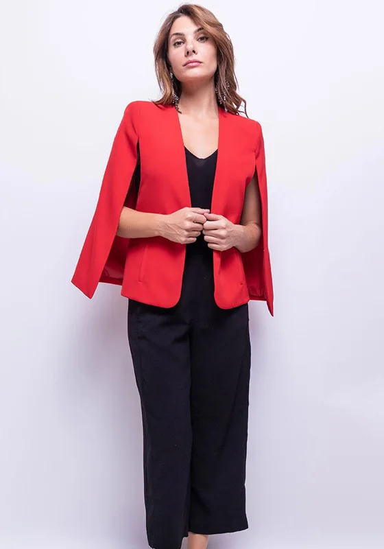 Classic Series Seventy1 Open Cape Blazer, Red