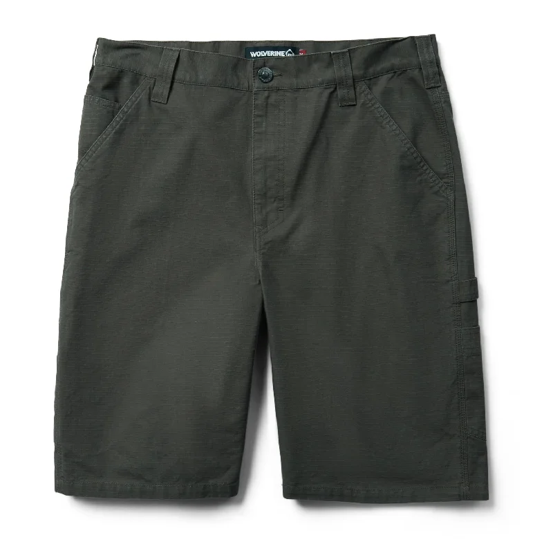 Personalized Wear Wolverine Mens Black Olive 100% Cotton Eaton 11in Ripstop Short