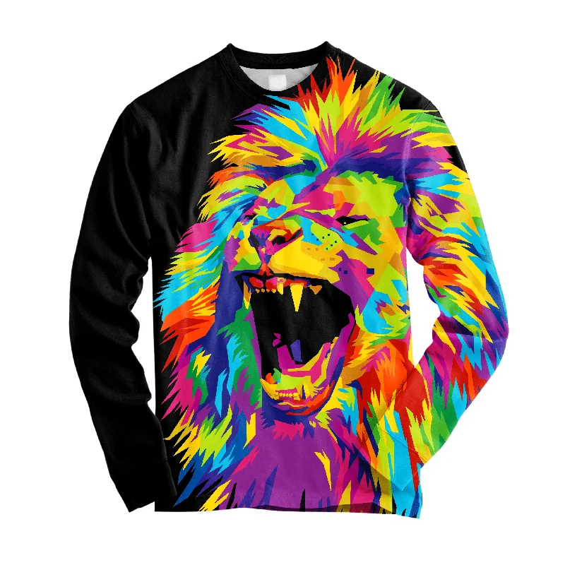 Floral Prints Psychedelic Lion Long Sleeve