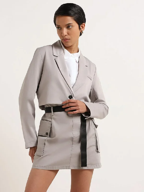 Exclusive Customization Nuon Grey Crop Jacket