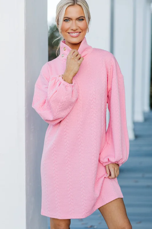 Lounge Wear What You've Been Looking For Pink Quilted Dress