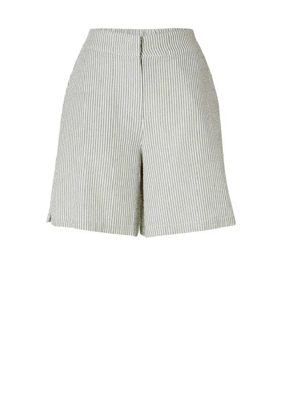 Fashion And Simplicity Selected Femme Vittoria Wide Striped Shorts, Snow White & Sage