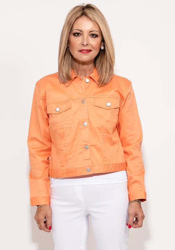 Classic Style Micha Short Button Up Jacket, Orange