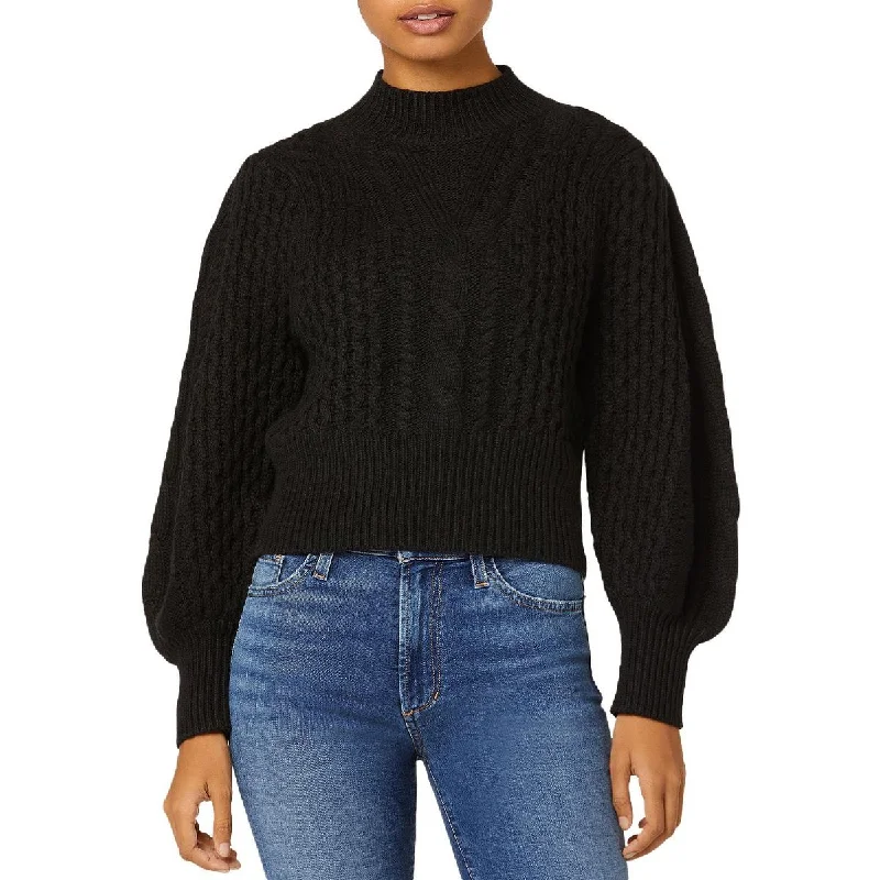 Leisure Sports Joe's Womens Renna Merino Wool Cropped Mock Turtleneck Sweater