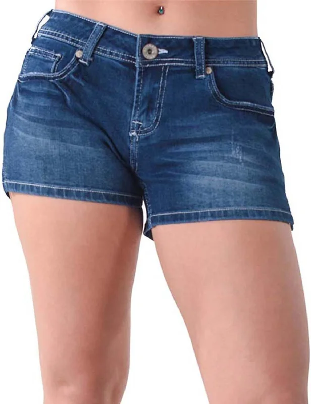 Luxury Fashion Cowgirl Tuff Womens Right On Medium Wash Cotton Blend Casual Shorts