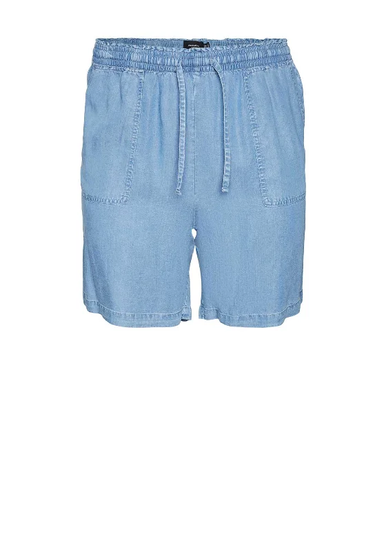 Urban Design Sense Vero Moda Curve Bree Soft Denim Bermuda Shorts, Medium Blue Denim