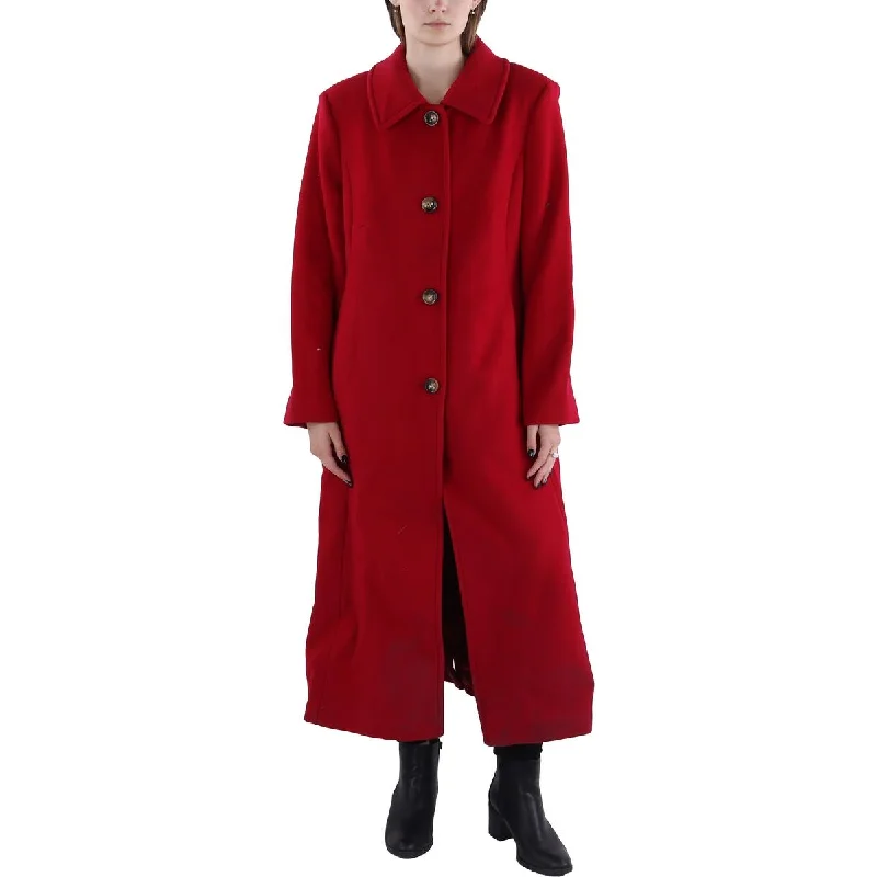 Economic Outlook Vince Camuto Womens Wool Blend Long Trench Coat