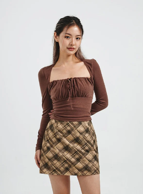 Fashionable In The Times Strap Crop Long Sleeve CS29