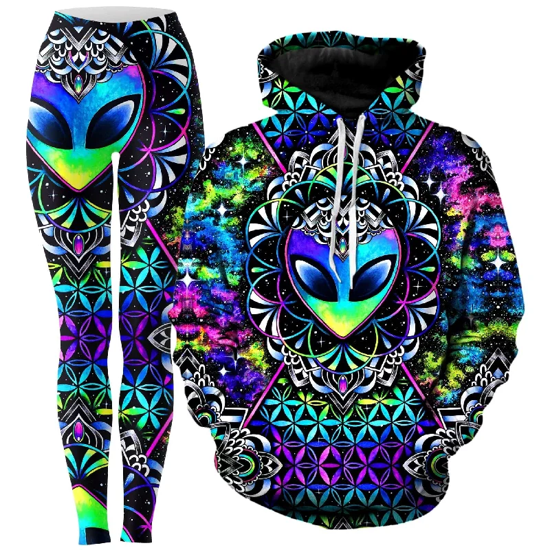 Modern Comfort Conscious Cosmos Hoodie and Leggings Combo