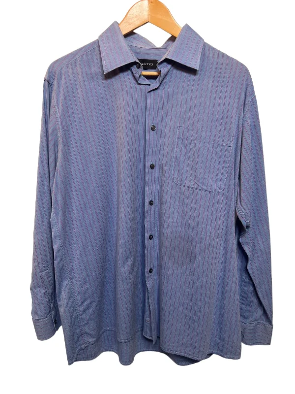 Trends Blue Pinstripe Shirt (Size L)