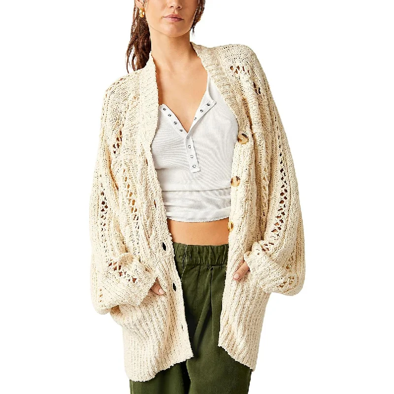 Luxury Classic Free People Womens Cable Knit Long Sleeves Cardigan Sweater