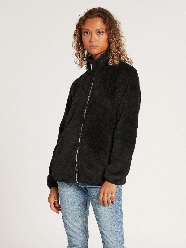 Free And Comfortable Pheelin Phuzzy Zip Up Jacket - Black