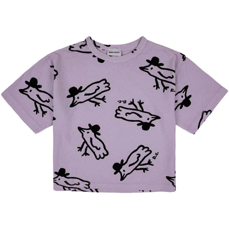 Comfortable Mind Bobo Choses Lavender Mr Birdie All Over T-Shirt