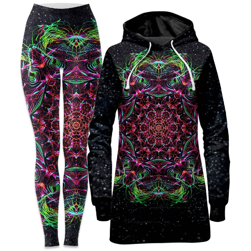 Classic Design Galactic Portal Hoodie Dress and Leggings Combo