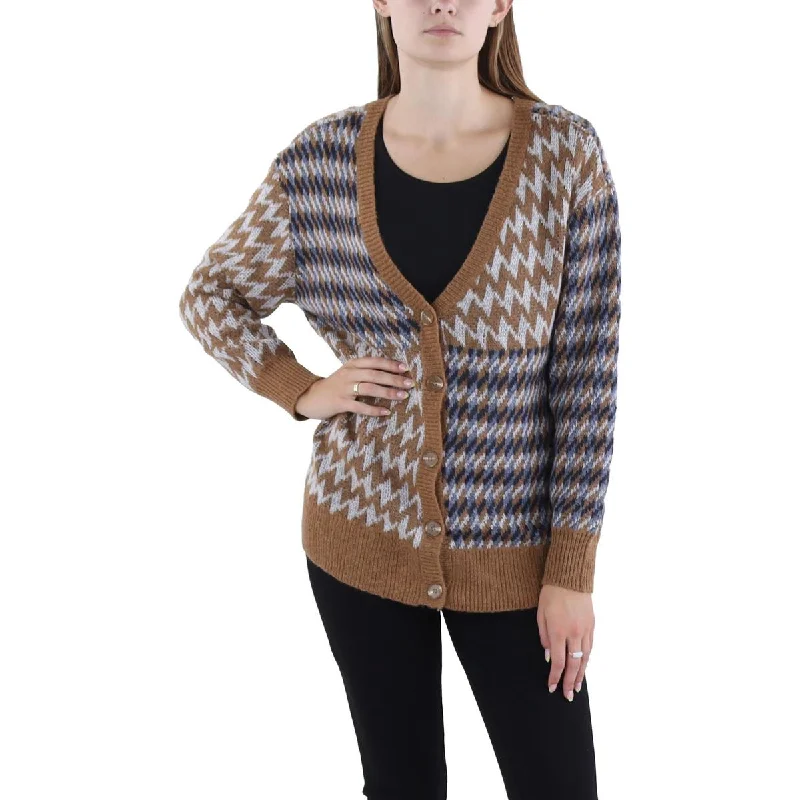 Chic Relaxation Aqua Womens Enzo Cardi Cardigan Ribbed Button-Up