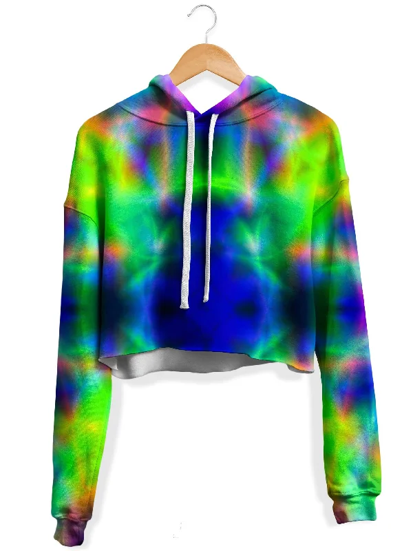 Printed Patterns Nuclear Melt Tie-Dye Fleece Crop Hoodie