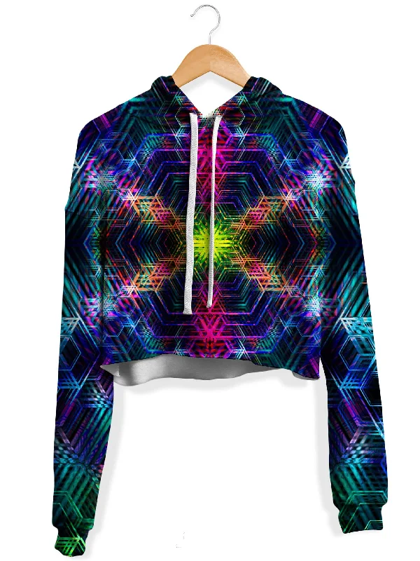 Simple Elegance Psychedelia Fleece Crop Hoodie