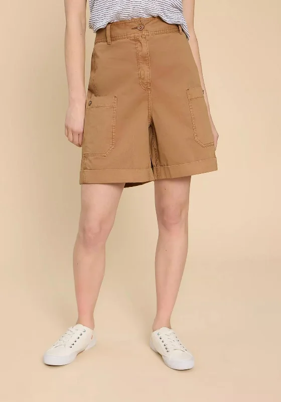 Effortless Style White Stuff Carlie Cargo Shorts, Dark Natural