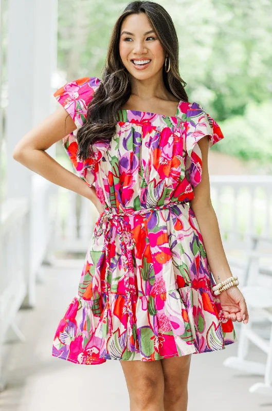 Energy Plan Open Your Heart Pink Floral Dress