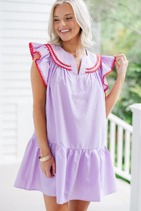 Weekend Style Dreaming Of The Days Lilac Purple Babydoll Dress