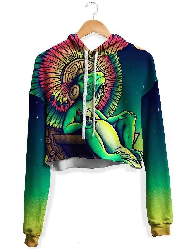 Fashion Touch Iguana King Fleece Crop Hoodie