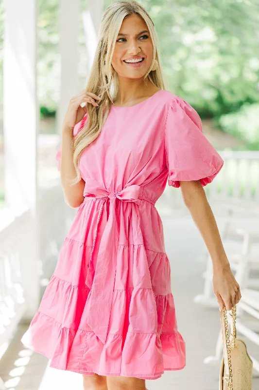 Quality Tailoring All True Pink Tiered Dress