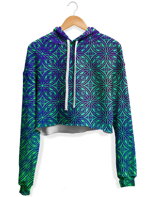 New Design Psy Mosik Sea Fleece Crop Hoodie