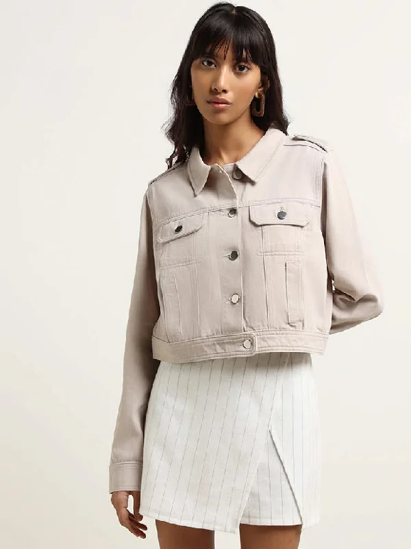 Exquisite Design Nuon Beige Denim Jacket