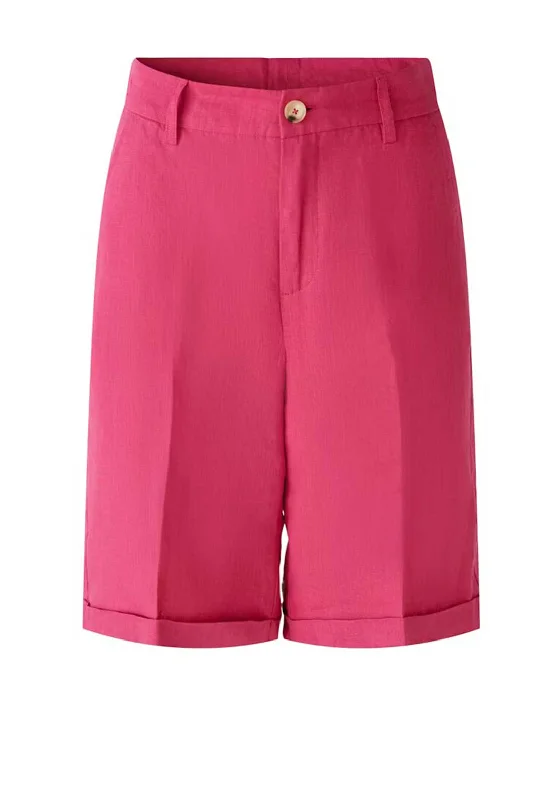 Leisure Sports Oui Bermuda Pure Linen Shorts, Pink