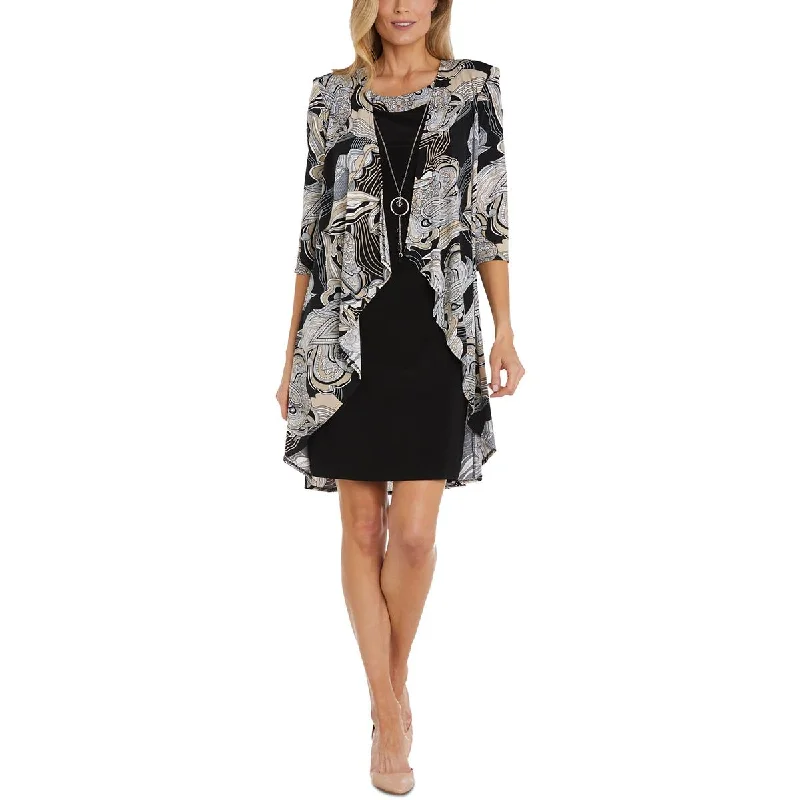 Dressing Tips R&M Richards Womens Plus Printed Long Duster Sweater