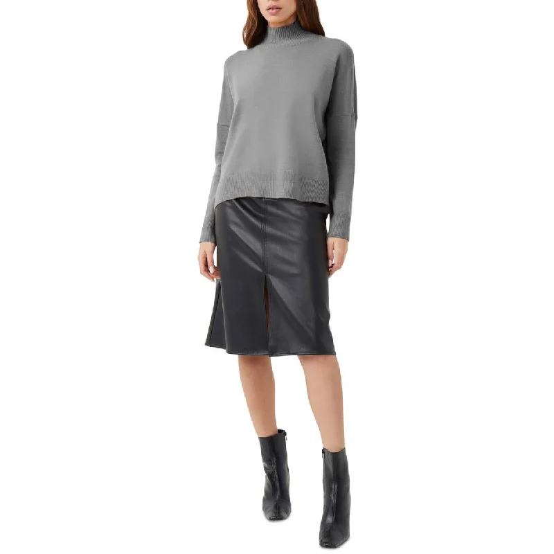 High-end Wear French Connection Womens Jeanie Heathered Ribbed Trim Mock Turtleneck Sweater