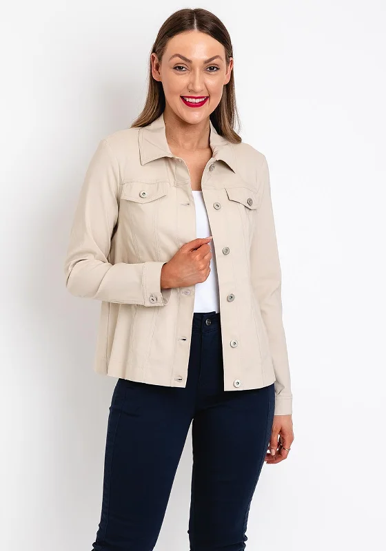 Effortless Style Robell Happy Denim Effect Jacket, Beige