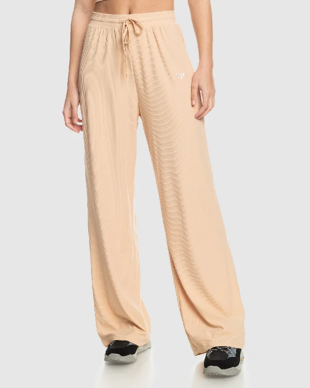 Energy Plan Womens Rise & Vibe Rib Wide Leg Pants