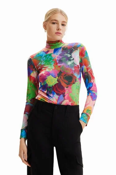 Fashion And Simplicity Must-have for autumn and winter Desigual Women's Tops Estampado Fotográfico Floral