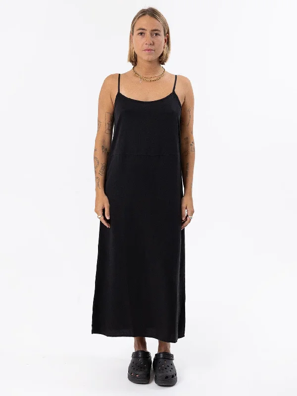 Comfortable Fashion Sheer overlay dress Breezy Slip Dress - Black