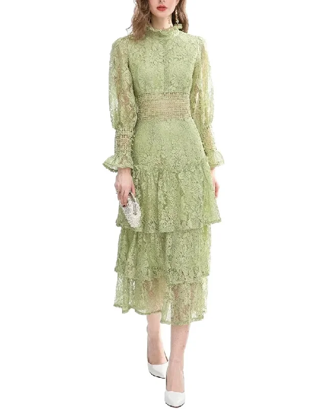 Comfortable Outfits Lace floral dress BURRYCO Dress