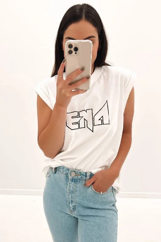 Ena Logo Tank Vintage White