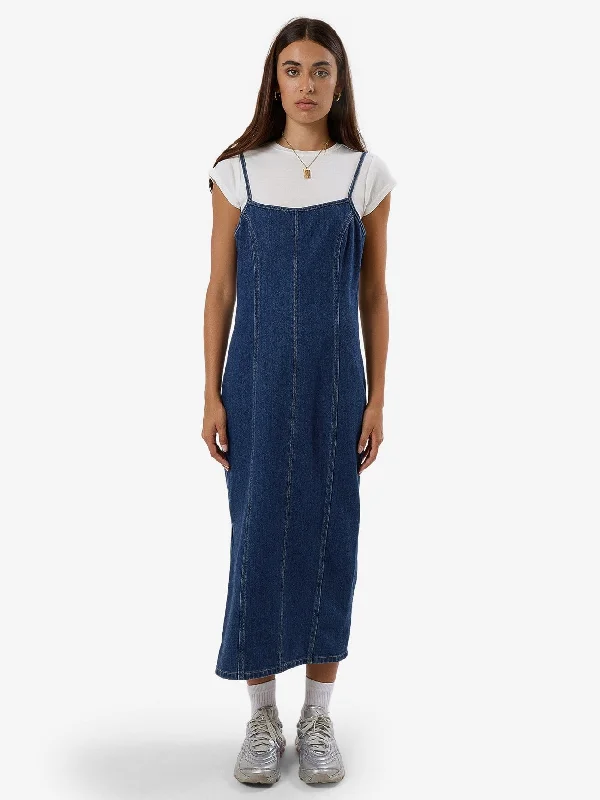 Casual Elegance Pleated silk dress Rory Denim Dress - Union Blue