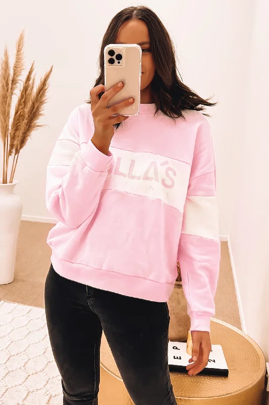 Split Logo Sweater Pink