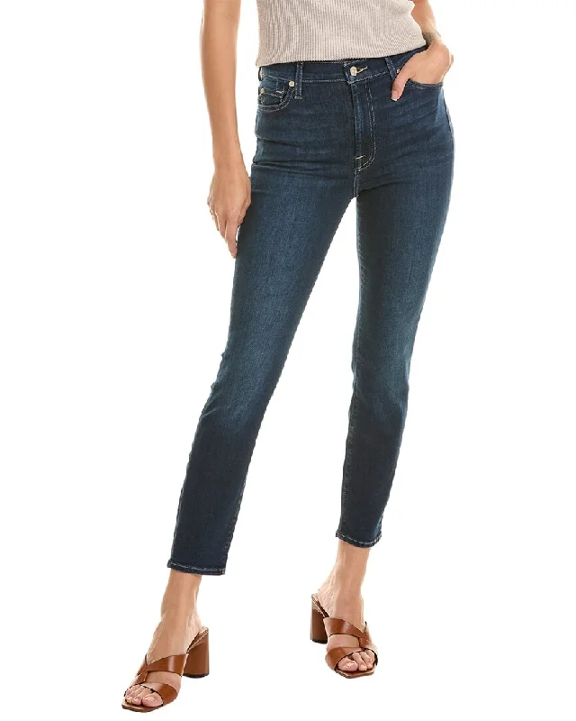 Versatile Wear Denim bell-bottom pants 7 For All Mankind High-Waist Dian Ankle Skinny Jean