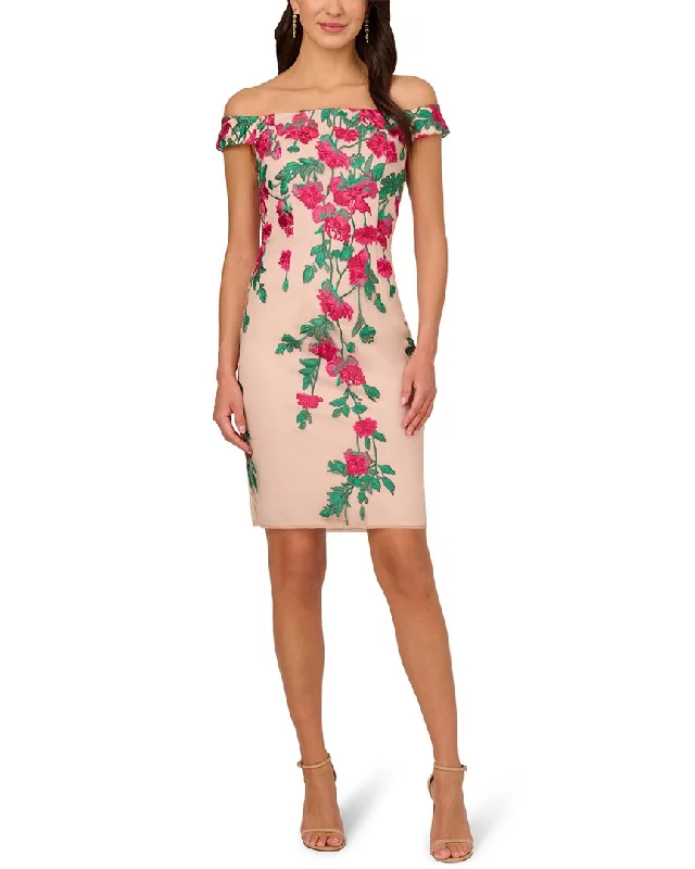 Celebrity Style Adrianna Papell Cascading Floral Dress