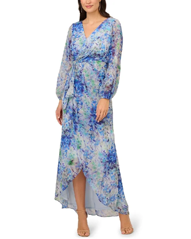 Quality Tailoring Adrianna Papell Long Printed Gown