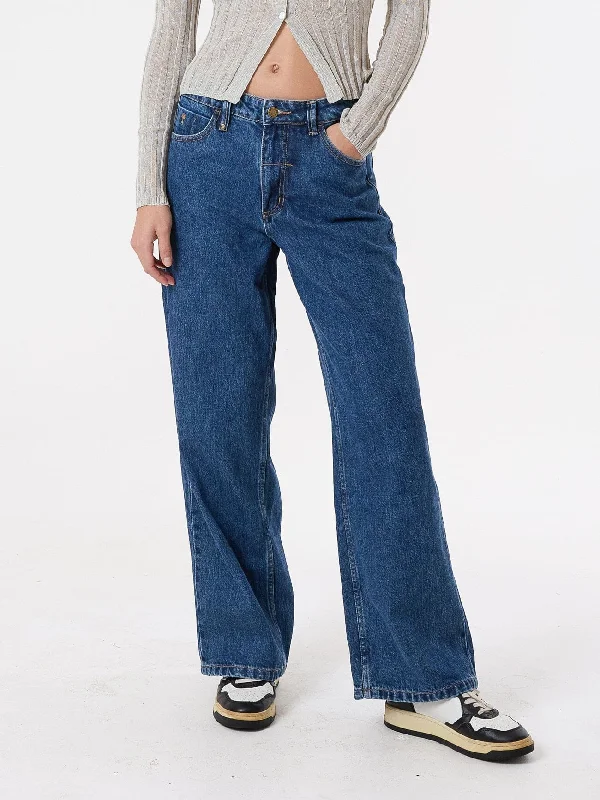 Free And Comfortable Zip fly jeans Billie Low Loose Jean - Rinsed Blues