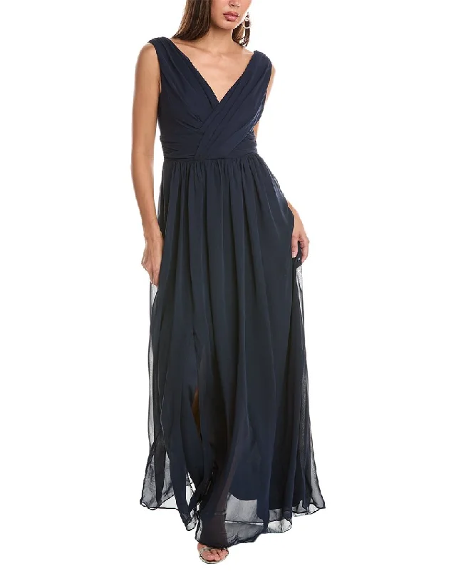 Practical Style Dessy Collection Draped Chiffon Maxi Dress