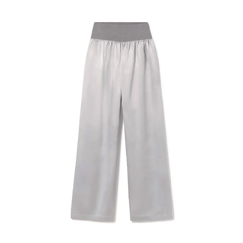 Modernism Denim capri pants Lola Satin Pant In Dark Silver