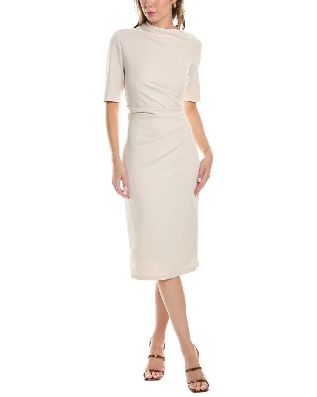 High Street Fashion Maggy London Draped Midi Sheath Dress